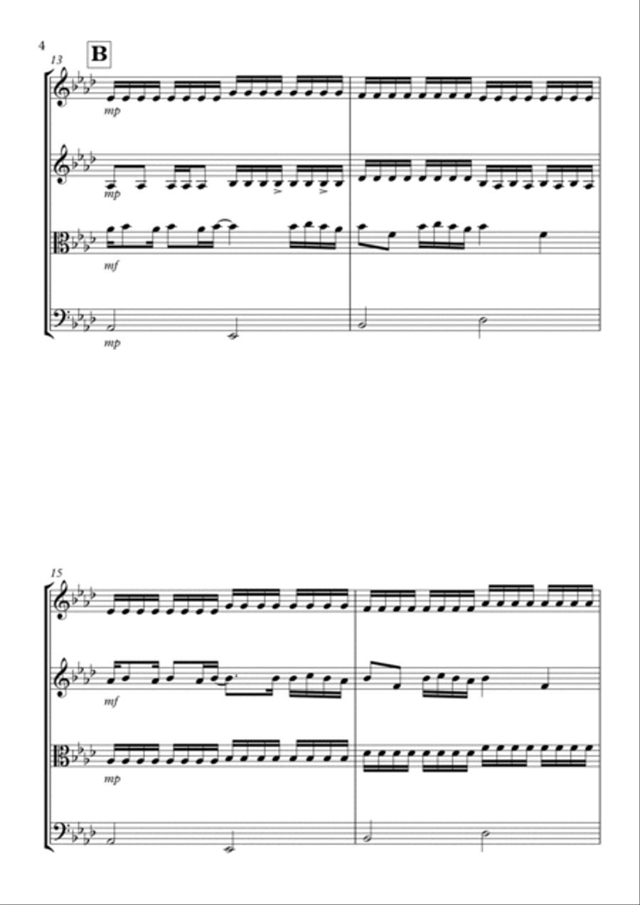 Wildest Dreams String Quartet scores gallery preview page 4