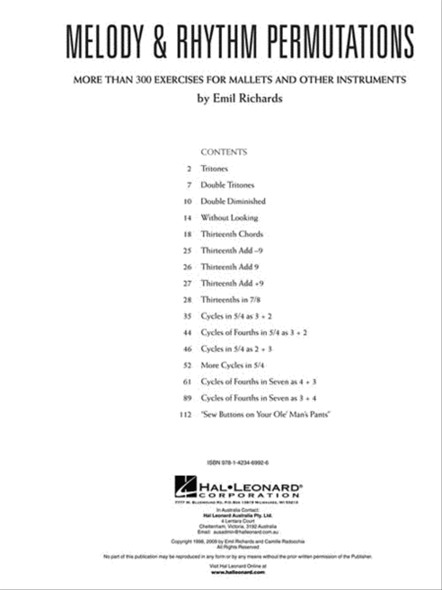 Melody & Rhythm Permutations Percussion scores gallery preview page 3
