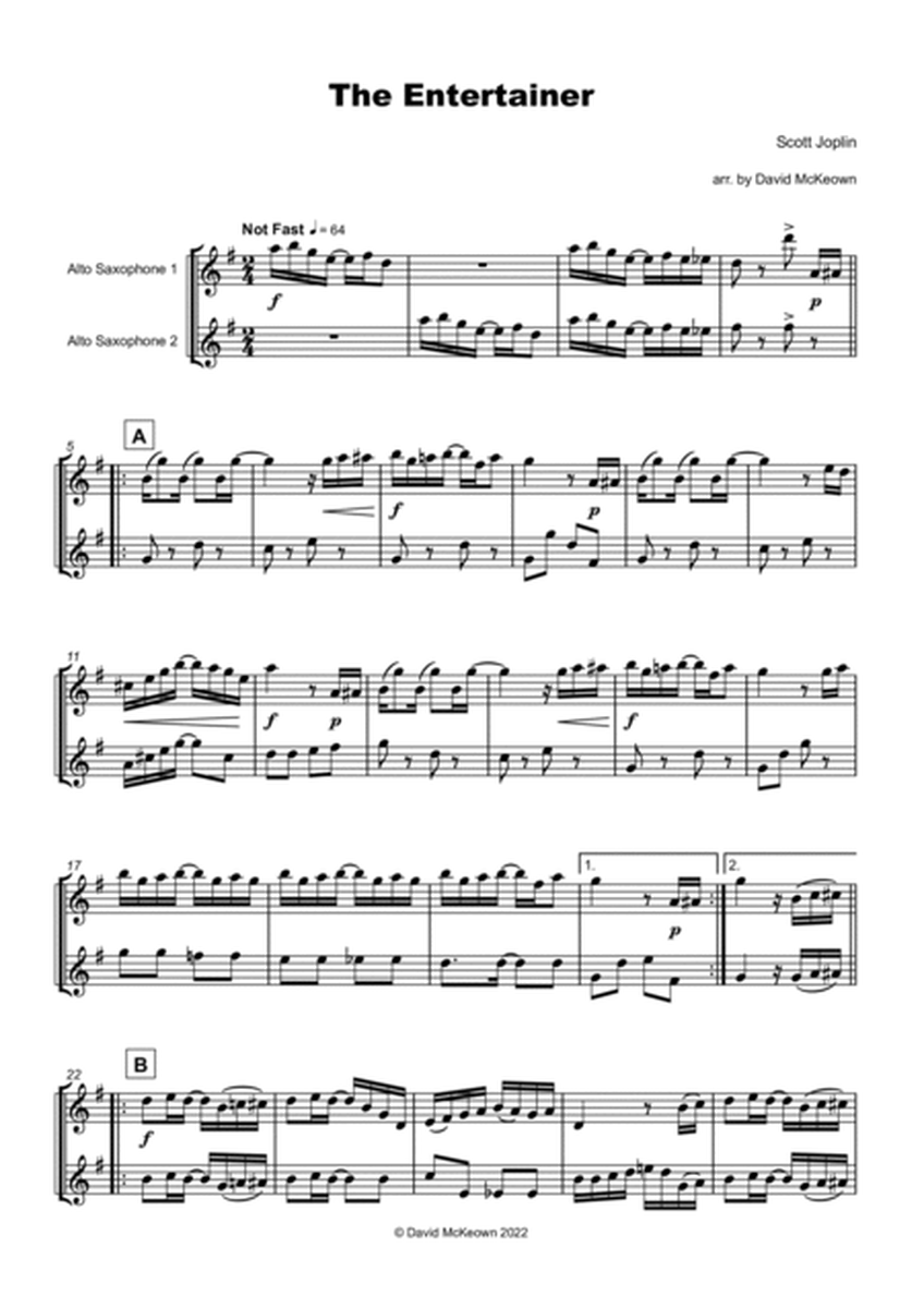 The Entertainer by Scott Joplin, Alto Saxophone Duet image number null