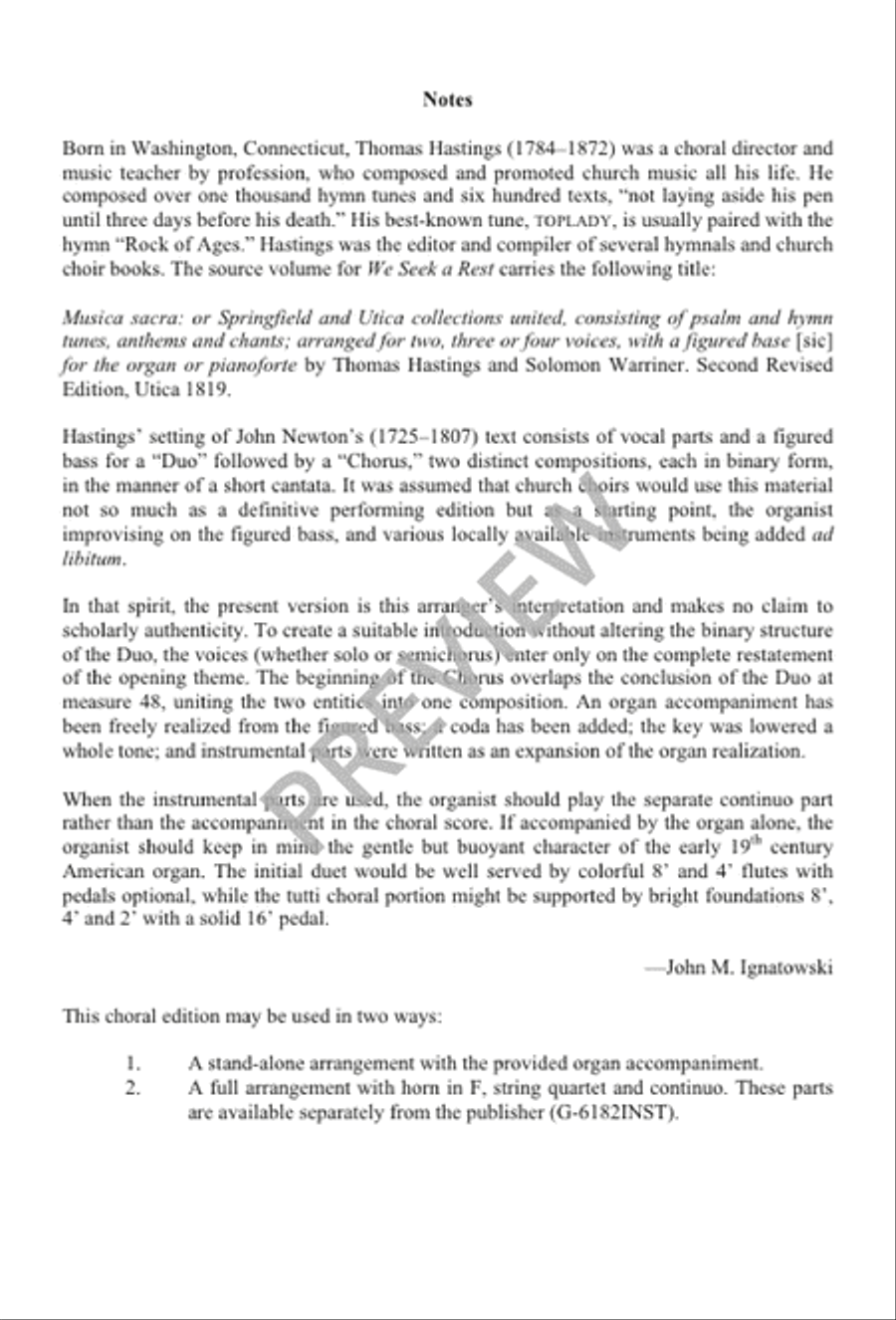 We Seek a Rest 4-Part scores gallery preview page 1
