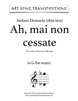DONAUDY: Ah, mai non cessate (transposed to G-flat major)