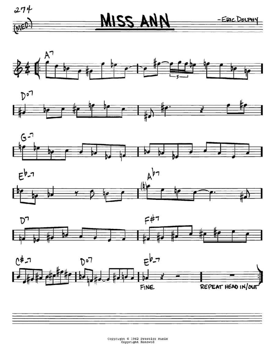 Miss Ann Miss Ann Piano scores gallery preview page 1