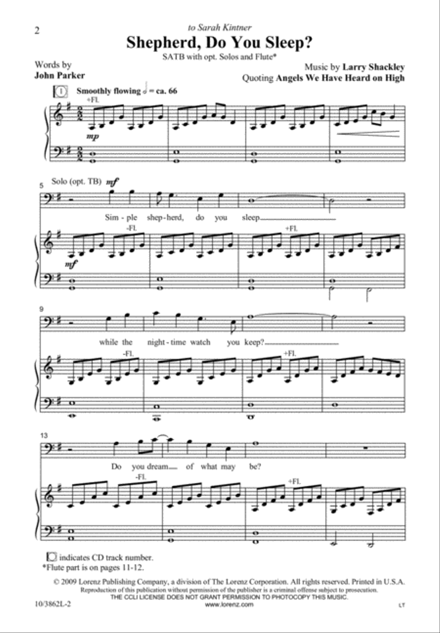 Shepherd, Do You Sleep? Shepherd, Do You Sleep? 4-Part scores gallery preview page 2