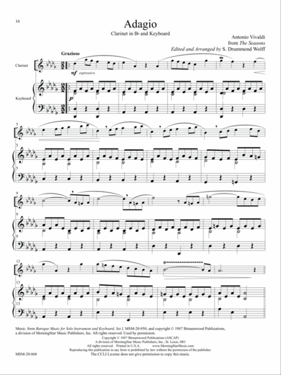 Ten Pieces for Clarinet and Keyboard Clarinet Solo scores gallery preview page 9
