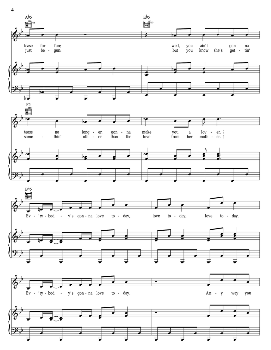 Love Today Piano, Vocal, Guitar scores gallery preview page 4