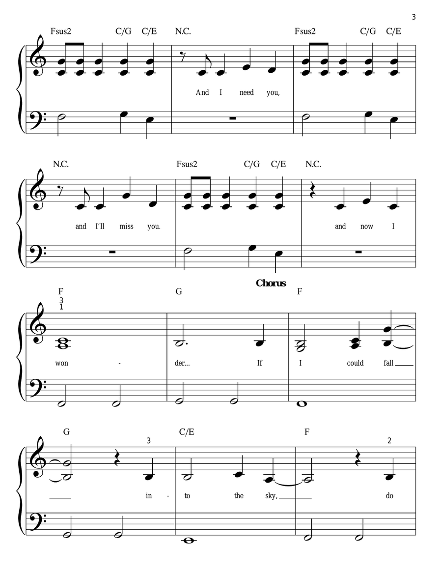 A Thousand Miles Easy Piano scores gallery preview page 3