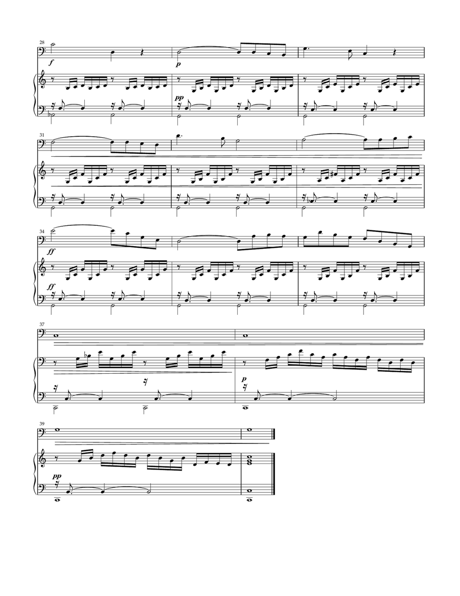 Ave Maria (Bach / Gounod) for Cello and piano Piano scores gallery preview page 3