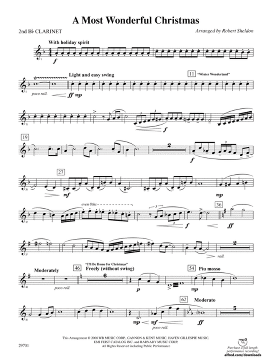 A Most Wonderful Christmas: 2nd B-flat Clarinet