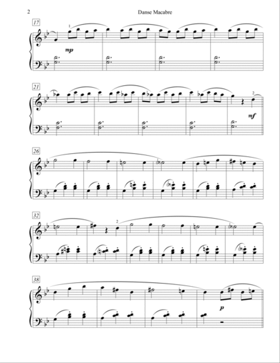 Danse Macabre - easy piano Easy Piano scores gallery preview page 2