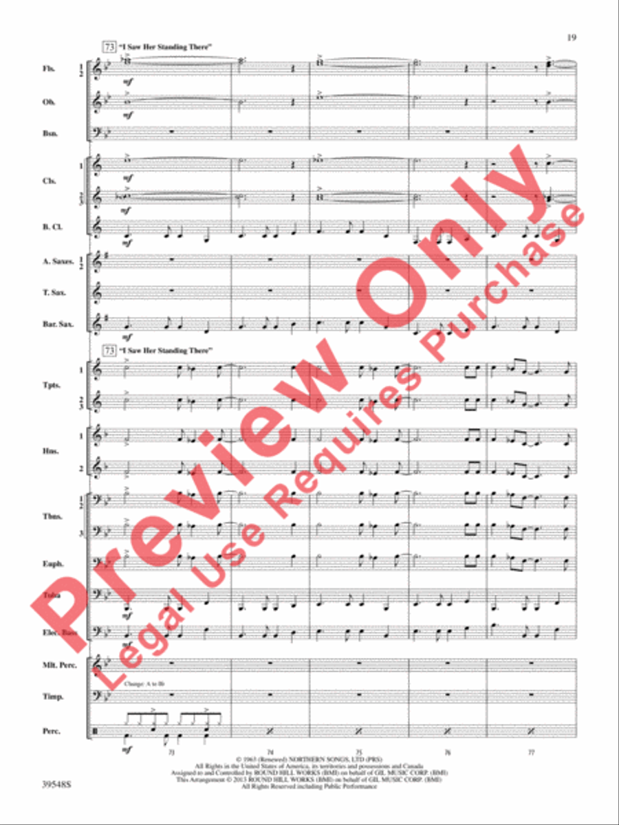 The Beatles Remembered Concert Band scores gallery preview page 20