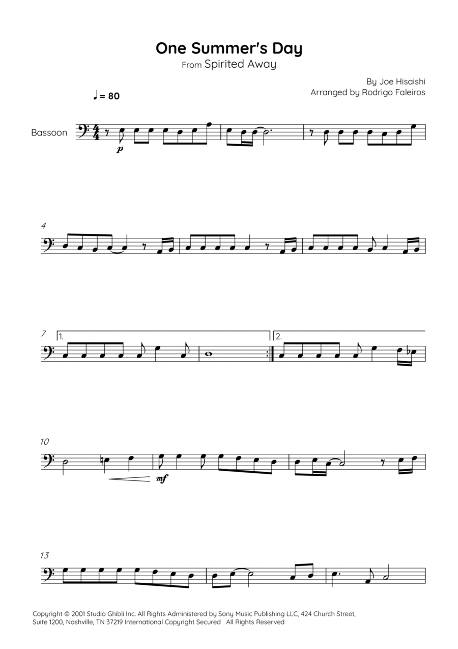 One Summer's Day One Summer's Day Chamber Music scores gallery preview page 1