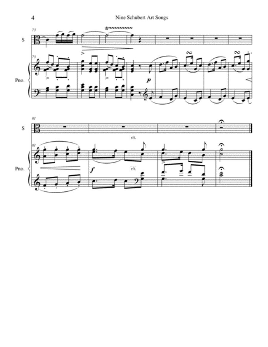 Nine Schubert Art Songs Viola scores gallery preview page 4