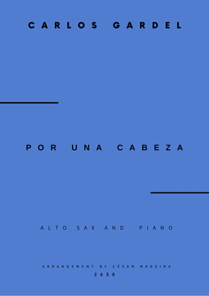 Book cover for Por Una Cabeza - Alto Sax and Piano (Full Score and Parts)
