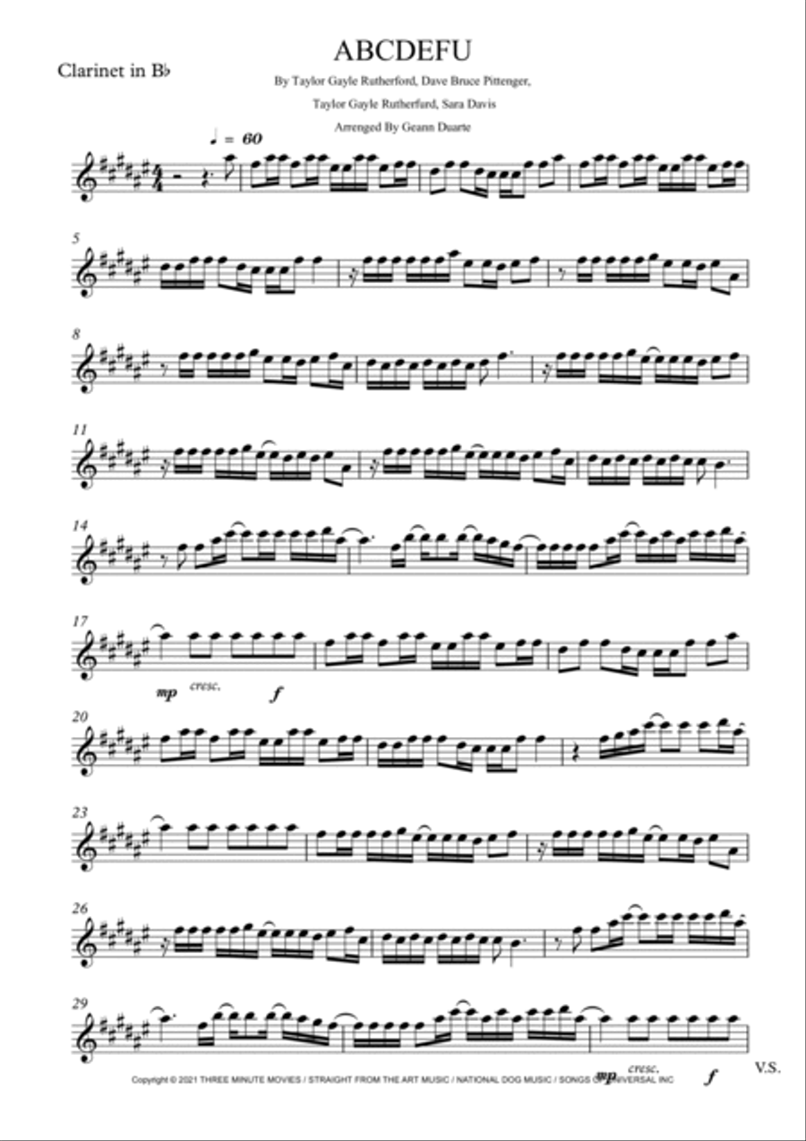 Abcdefu Clarinet Duet scores gallery preview page 4