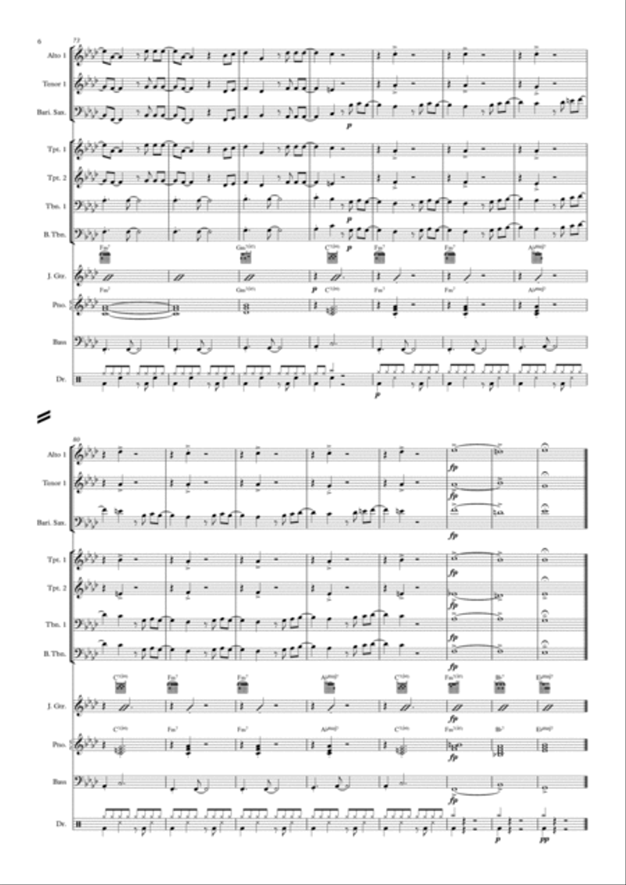 Smells Like Teen Spirit Jazz Ensemble scores gallery preview page 6