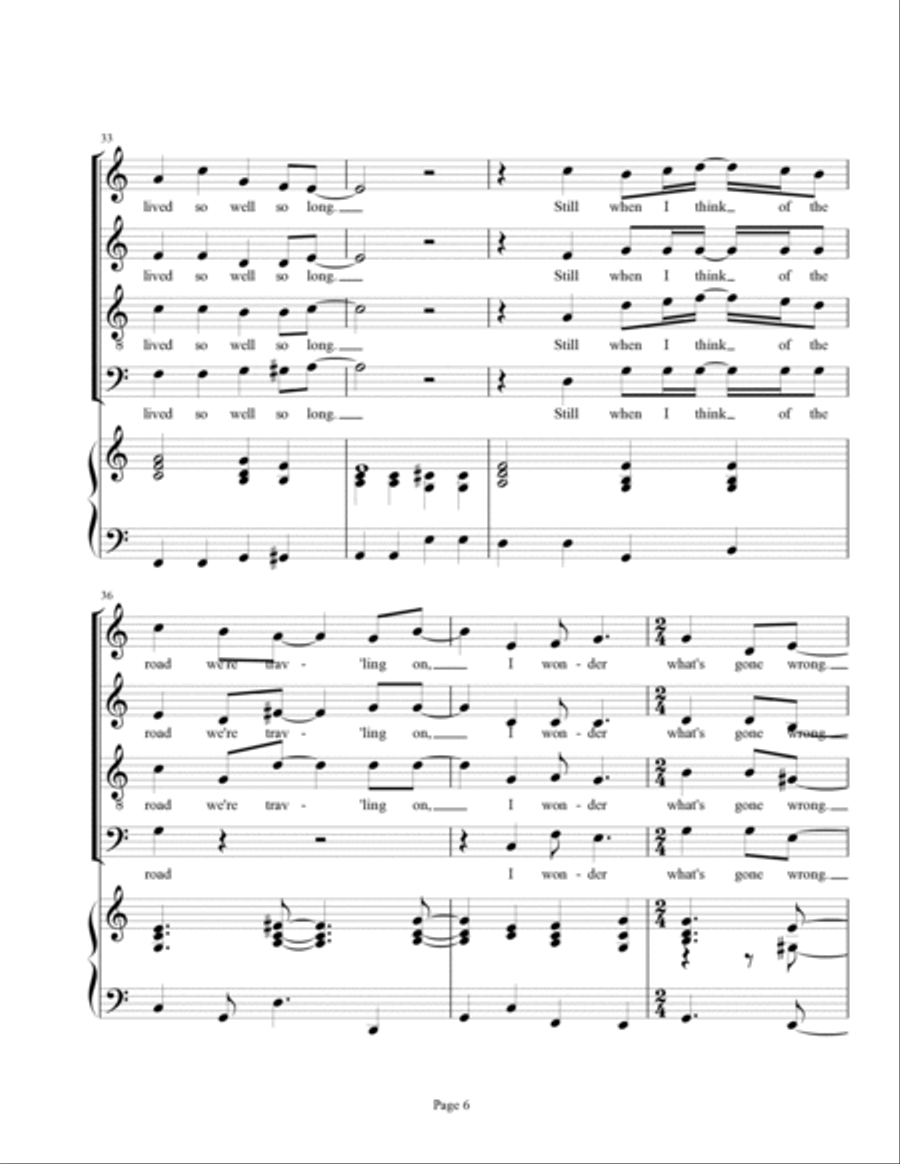American Tune American Tune 4-Part scores gallery preview page 6