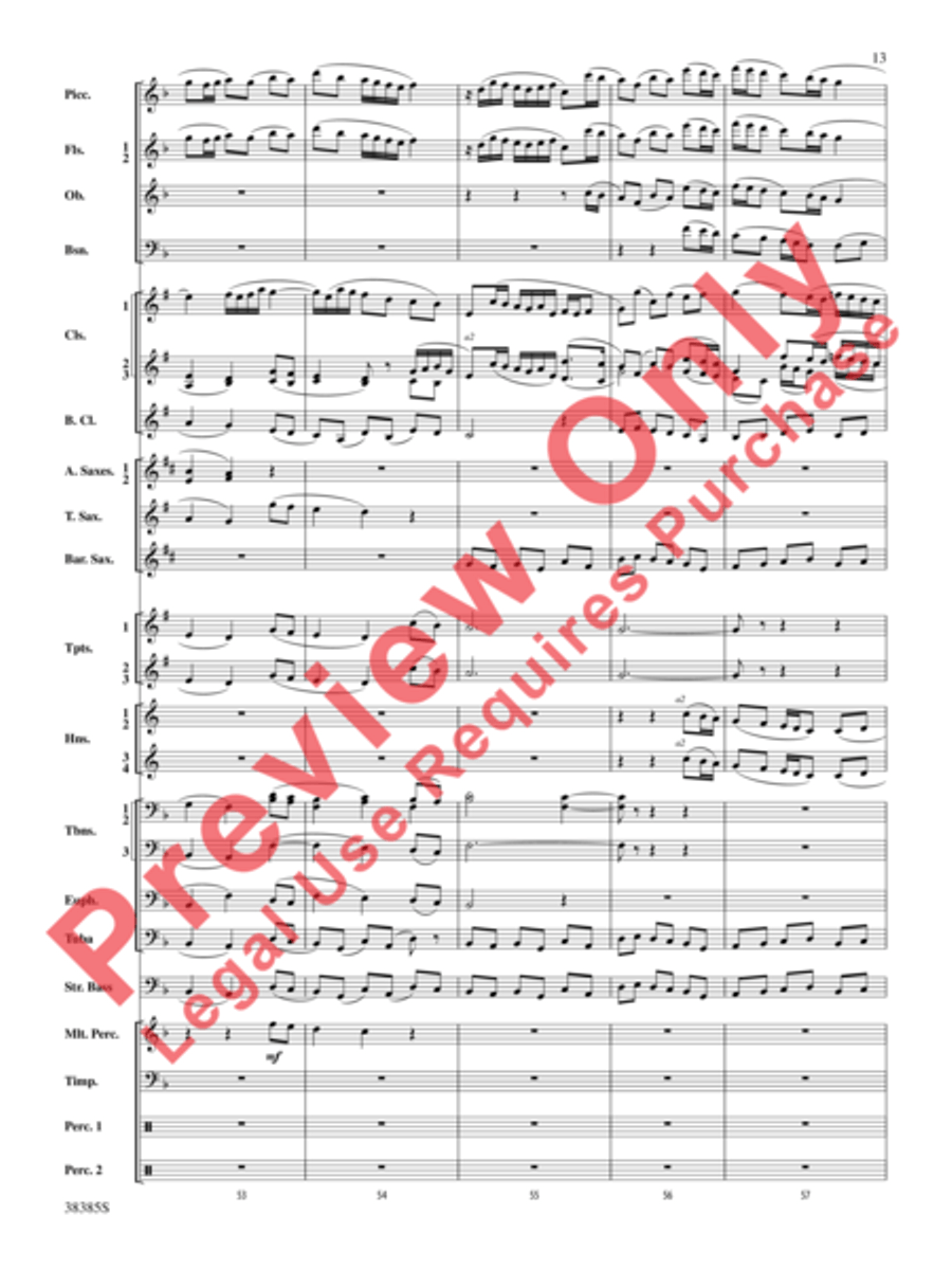 Fantasia on the Alleluia Hymn Concert Band scores gallery preview page 6