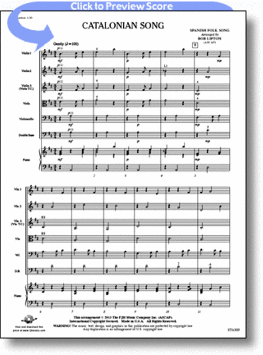 Catalonian Song String Orchestra scores gallery preview page 1