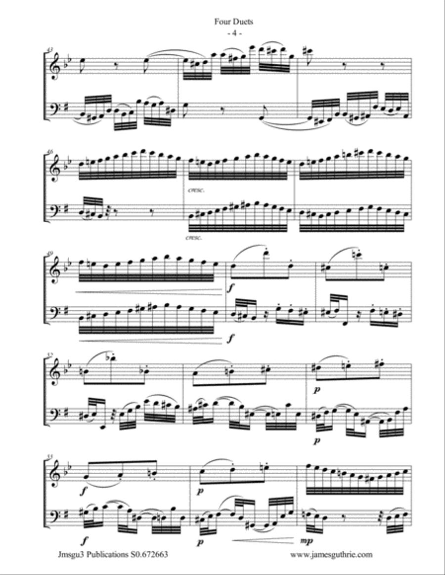 Bach: Four Duets for Oboe d'Amore & Cello Oboe scores gallery preview page 4