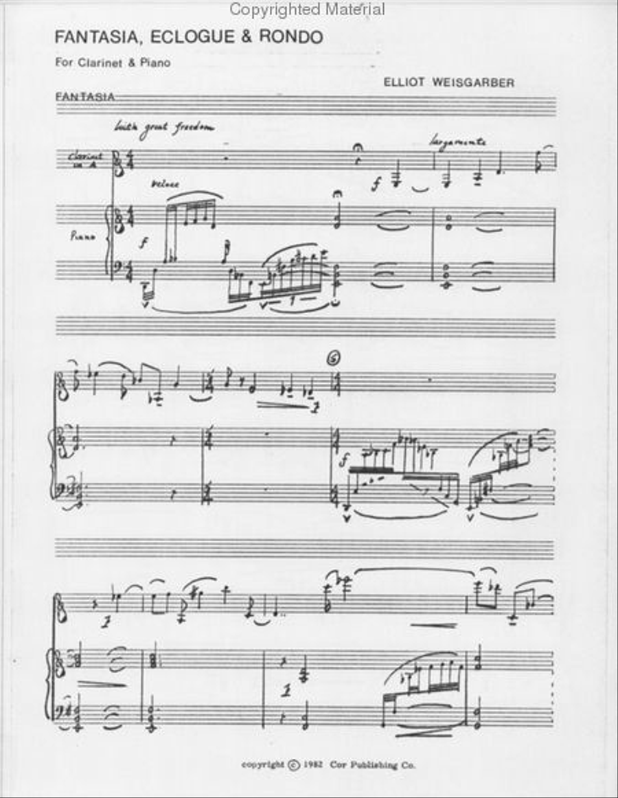 Fantasia, Eclogue & Rondo Clarinet Solo scores gallery preview page 2