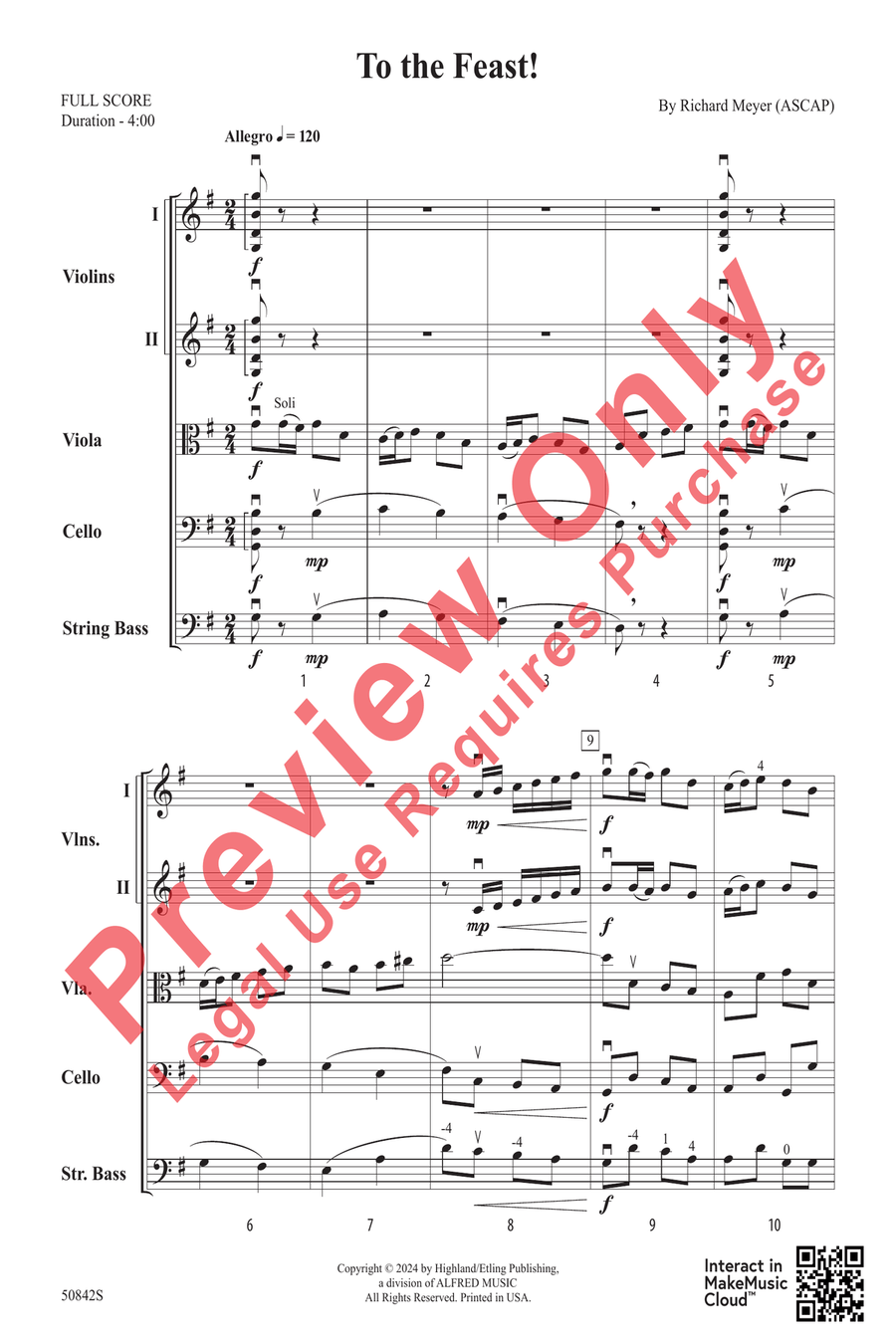 To the Feast! To the Feast! String Orchestra scores gallery preview page 3