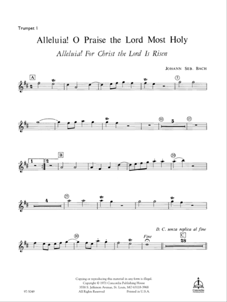 Alleluia! For Christ the Lord Is Risen / Alleluia! O Praise the Lord Most Holy (Instrumental Parts) Orchestra scores gallery preview page 3