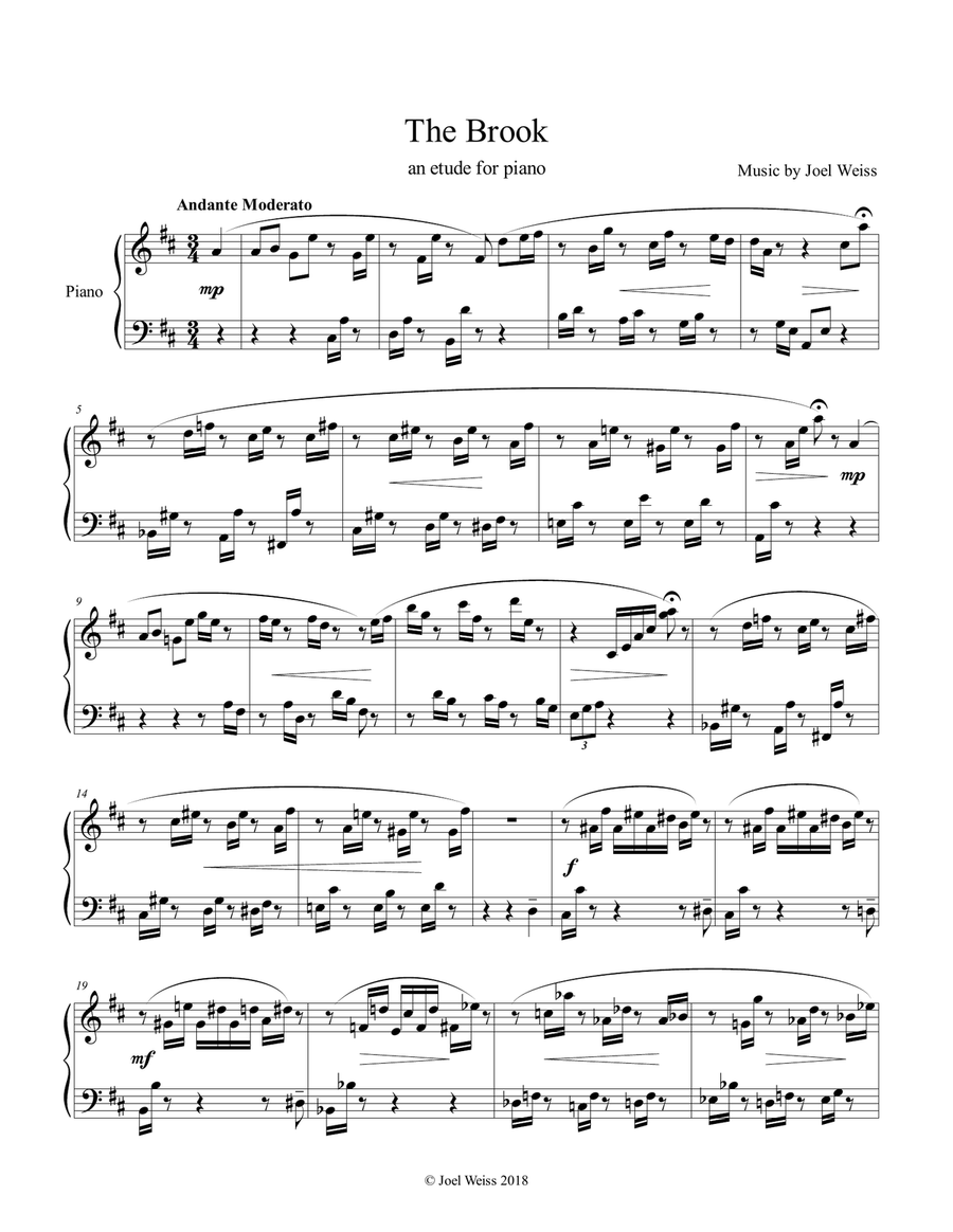 The Brook - piano etude Piano Method scores gallery preview page 1