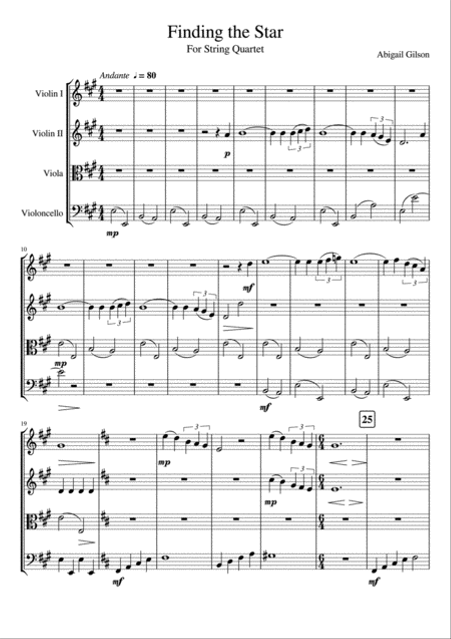 Finding the Star String Quartet scores gallery preview page 3