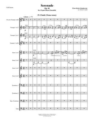 Finale from Serenade, Op. 48 for 12-part Brass Ensemble