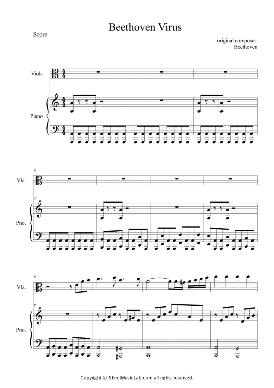 Beethoven Virus Viola scores gallery preview page 1