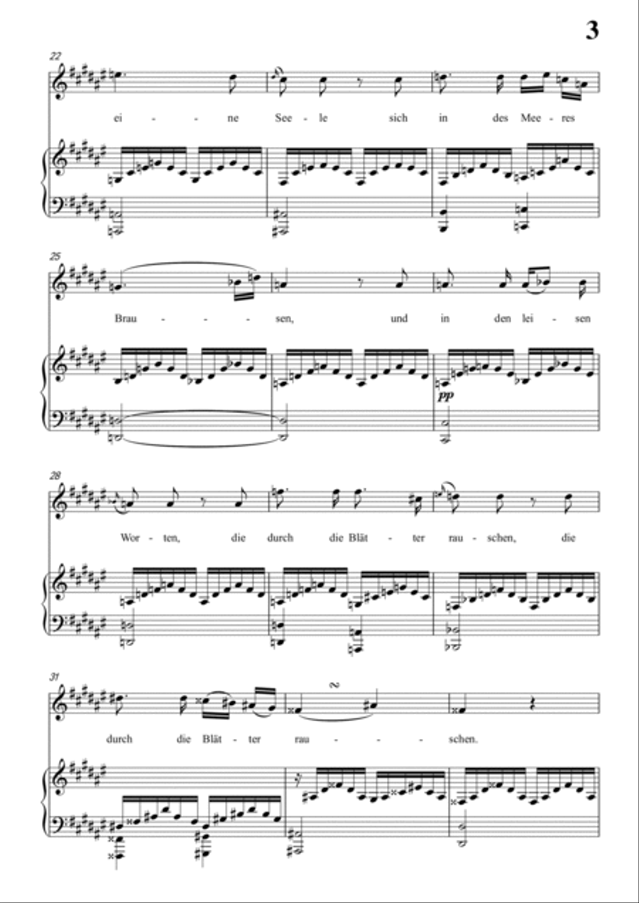 Schubert-Die Gebüsche in #F for Vocal and Piano Voice scores gallery preview page 4