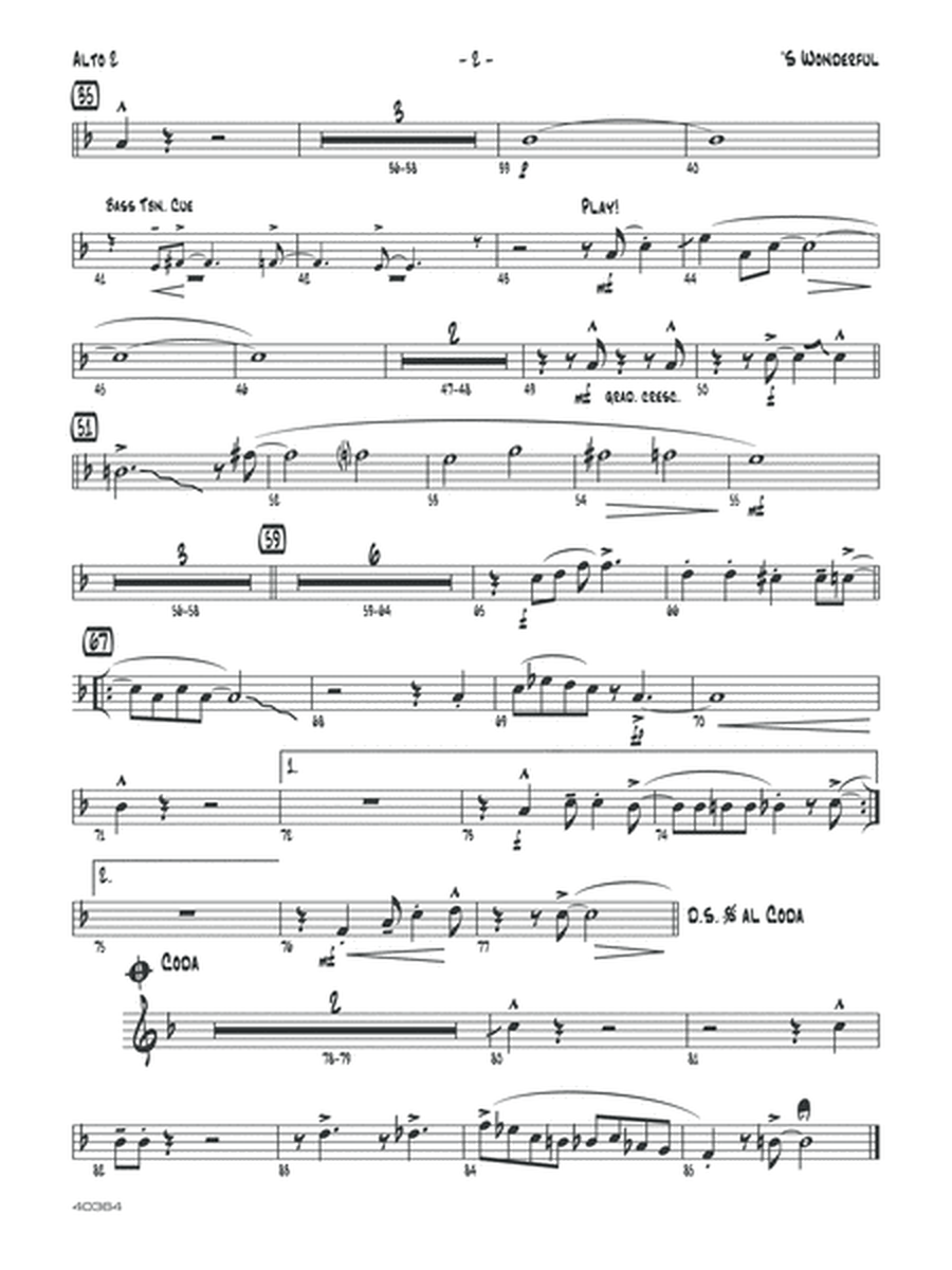 'S Wonderful: 2nd E-flat Alto Saxophone