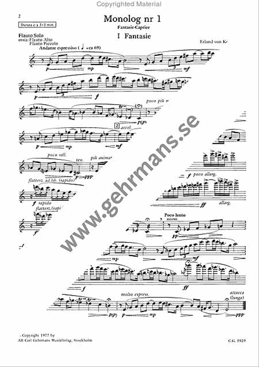 Monolog 1 Flute Solo scores gallery preview page 2