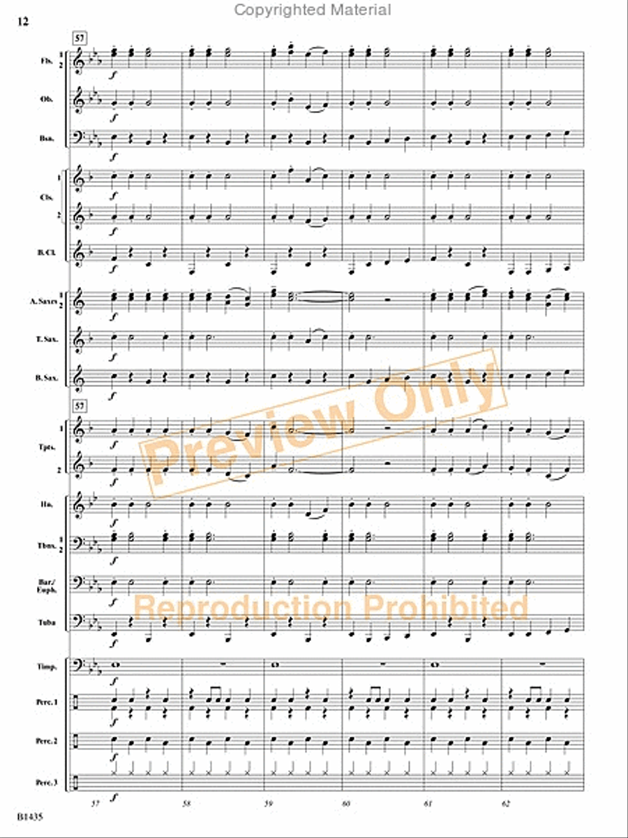 Grandma Got Run Over by a Reindeer Concert Band scores gallery preview page 11