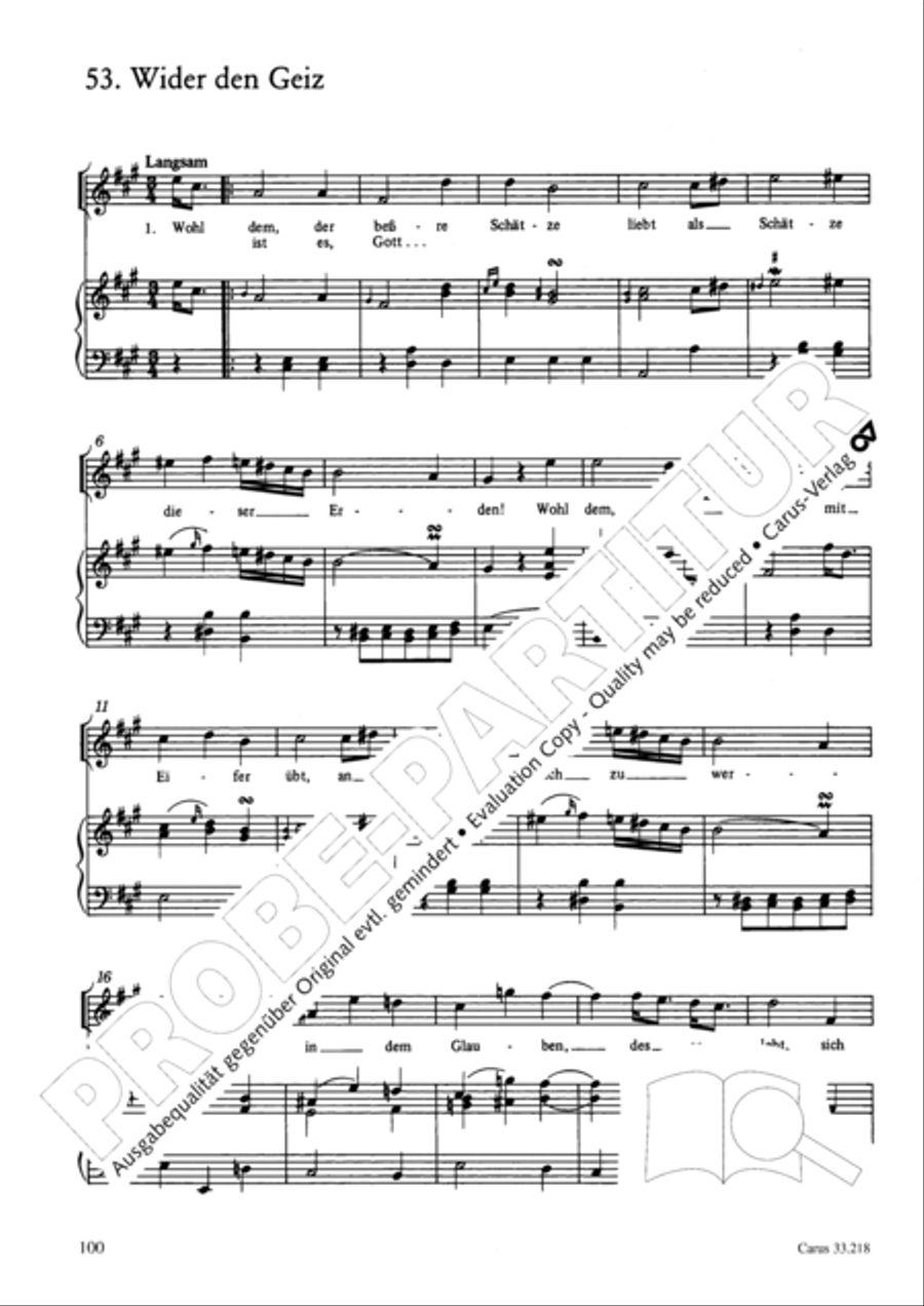 Geistliche Oden und Lieder (Gellert) Collection / Songbook scores gallery preview page 95
