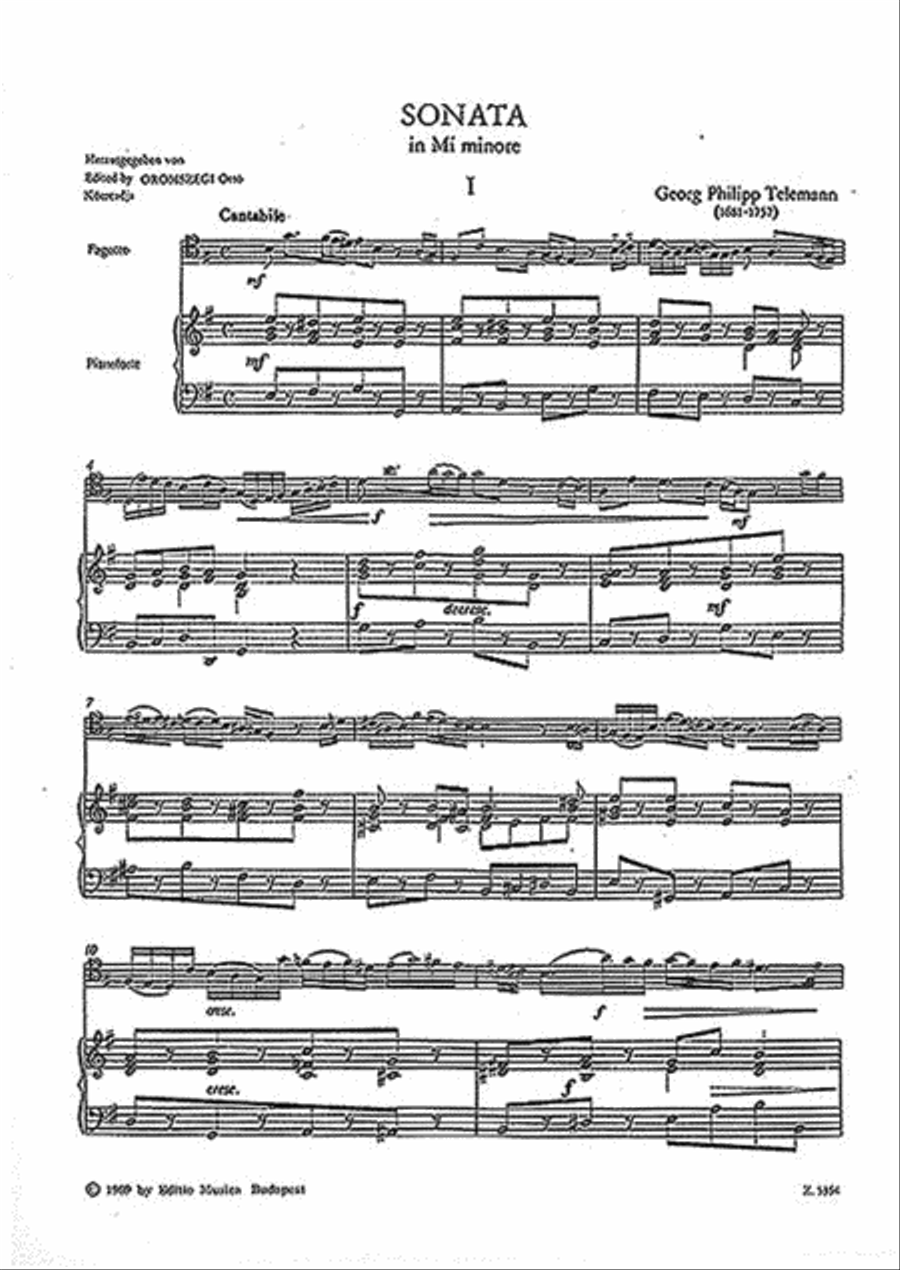 Sonata in E minor Bassoon Solo scores gallery preview page 2