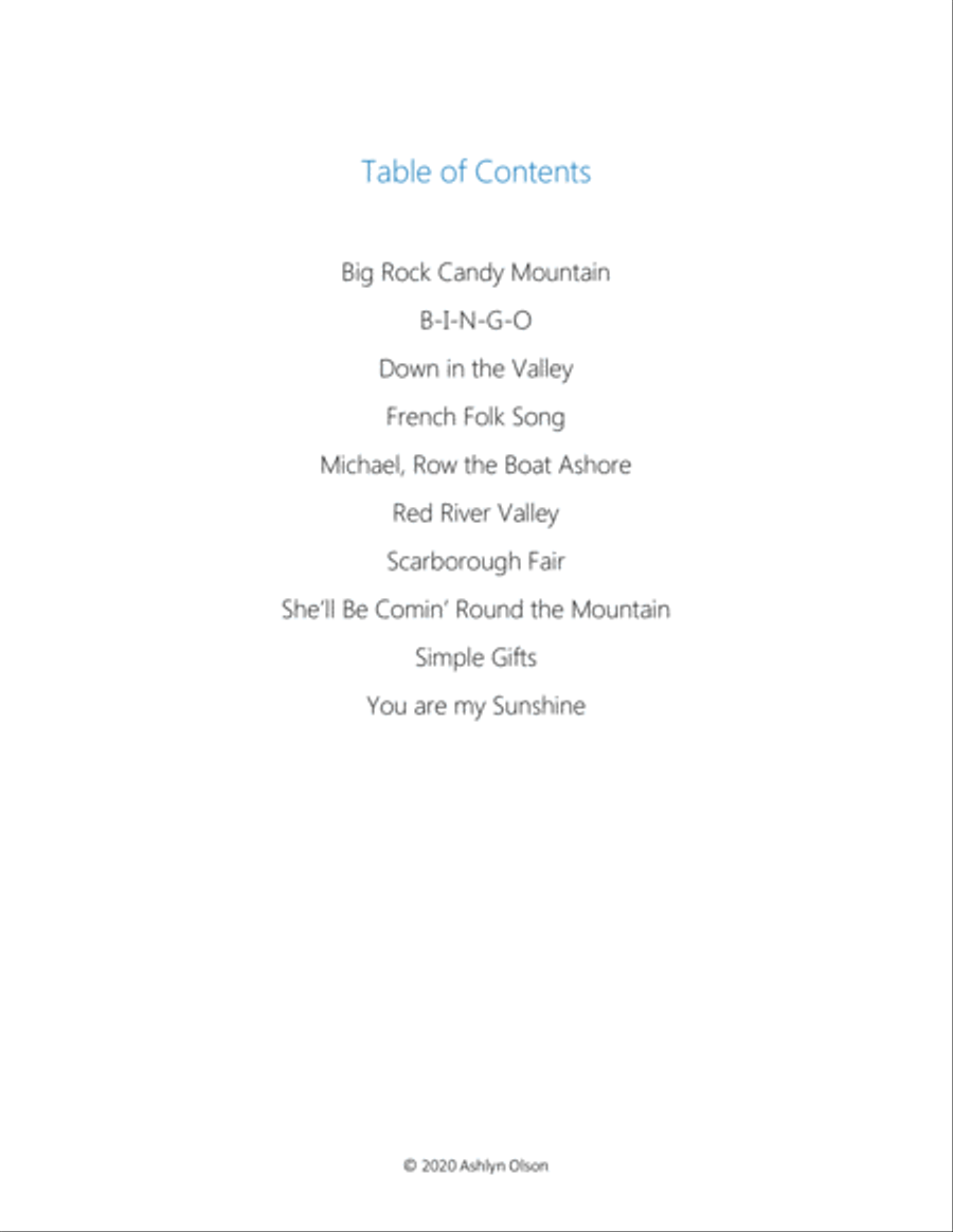 Folk Songs for 2 Violins String Duet scores gallery preview page 2