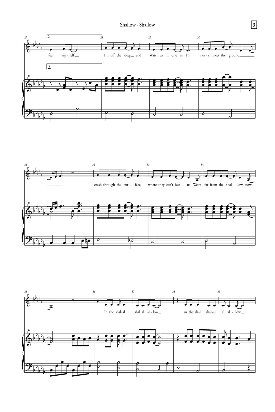 Shallow A Cappella scores gallery preview page 3