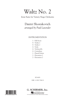 Book cover for Waltz No. 2 - Conductor Score (Full Score)