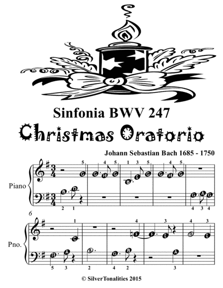 Sinfonia Bwv 247 Christmas Oratorio Beginner Piano Sheet Music 2nd Edition