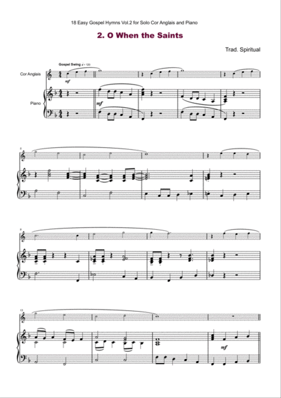 18 Gospel Hymns Vol.2 for Solo Cor Anglais and Piano English Horn scores gallery preview page 4