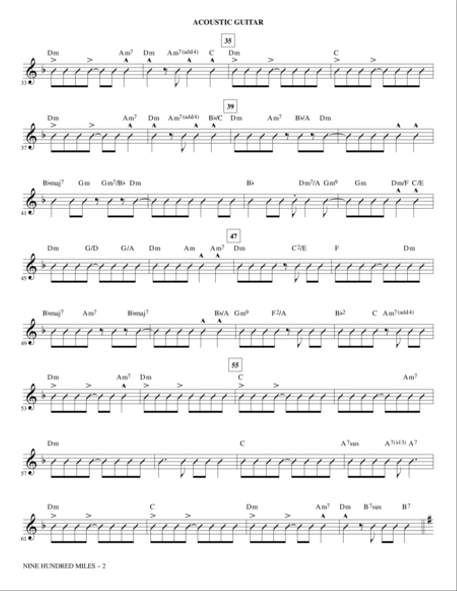 Nine Hundred Miles - Acoustic Guitar Choir scores gallery preview page 2