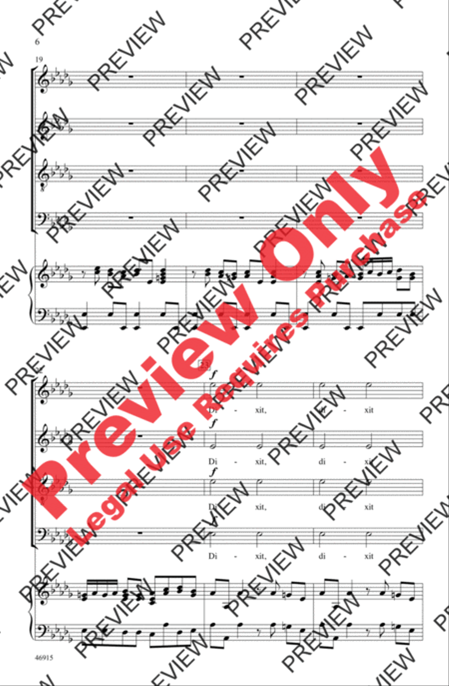 Dixit Dominus Dixit Dominus 4-Part scores gallery preview page 6