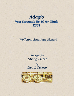 Book cover for Adagio from Serenade No.10 for Winds K361 for String Octet