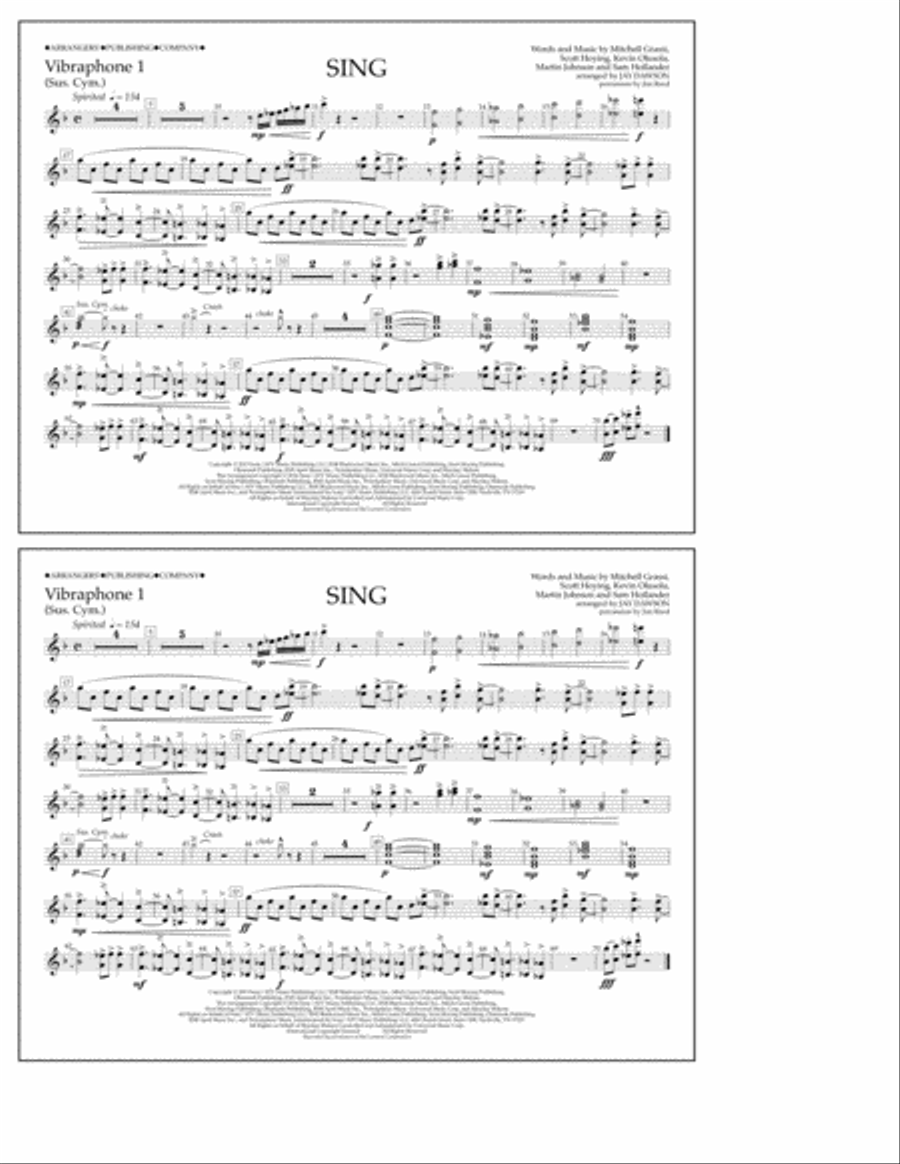 Sing - Vibraphone 1 A Cappella scores gallery preview page 1