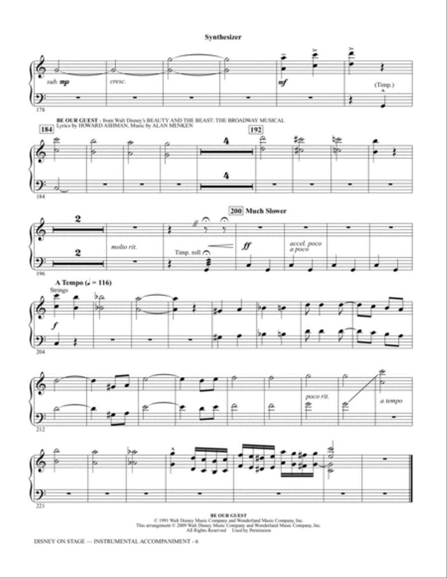 Disney On Stage (Medley) - Synthesizer Choir scores gallery preview page 5