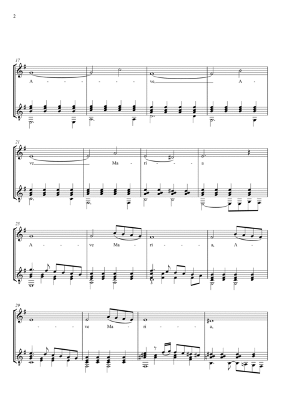 AVE MARIA - GIULIO CACCINI - FOR SOPRANO AND GUITAR Chamber Music scores gallery preview page 3