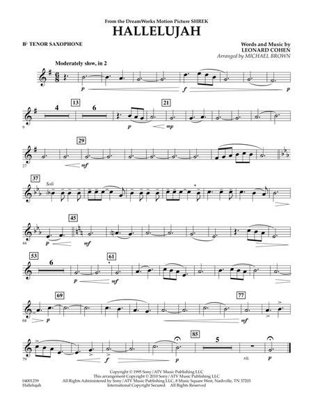 Hallelujah - Bb Tenor Saxophone