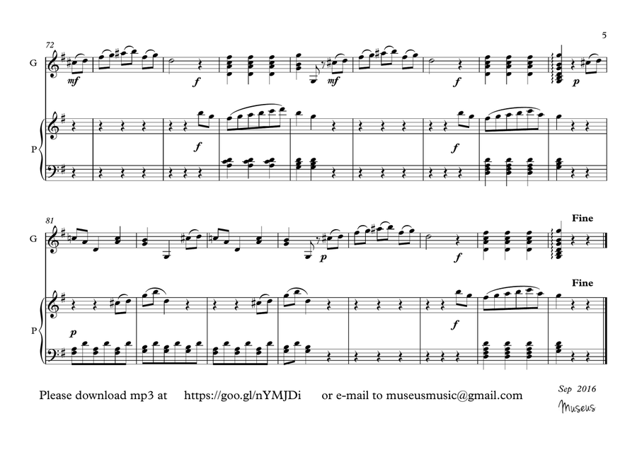 Valses for Guitar and Piano duet Valses for Guitar and Piano duet Acoustic Guitar scores gallery preview page 5