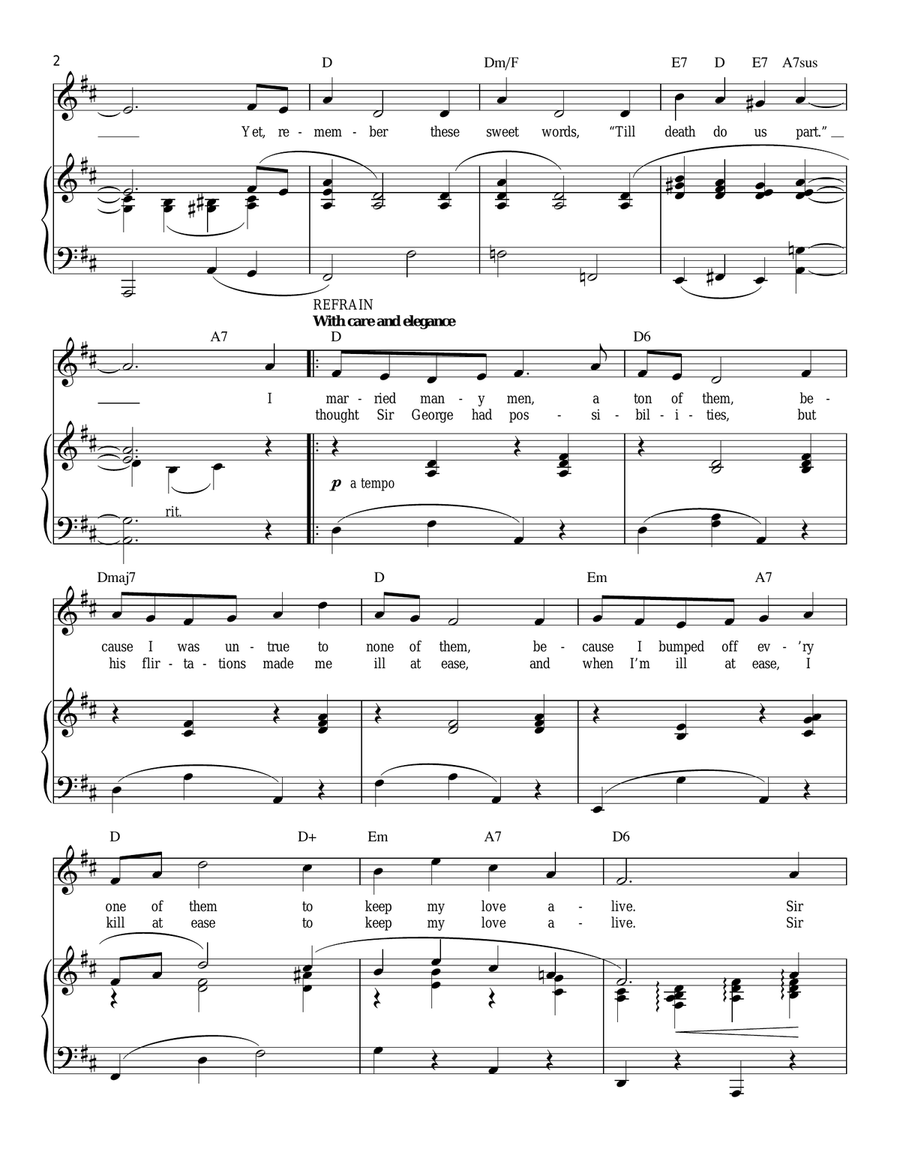 To Keep My Love Alive Piano, Vocal, Guitar scores gallery preview page 2